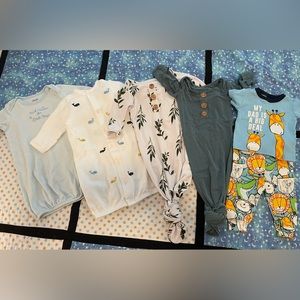 3 month baby boy pajama / gown bundle